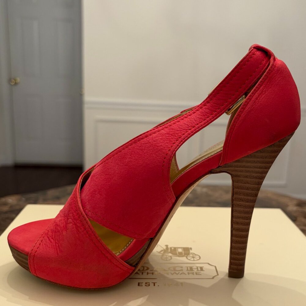 Coach Adelle Nubuck Blossom Colored Platform Heels (Size 5) - Picture 4 of 15